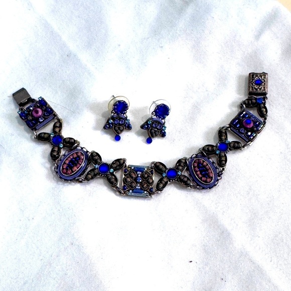 ✨ Stunning One of a Kind Vintage Ayala Bar Bracelet and Earrings Set - Picture 1 of 16